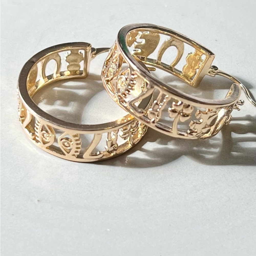 14k gold filled lucky earrings - Picture 2 of 4